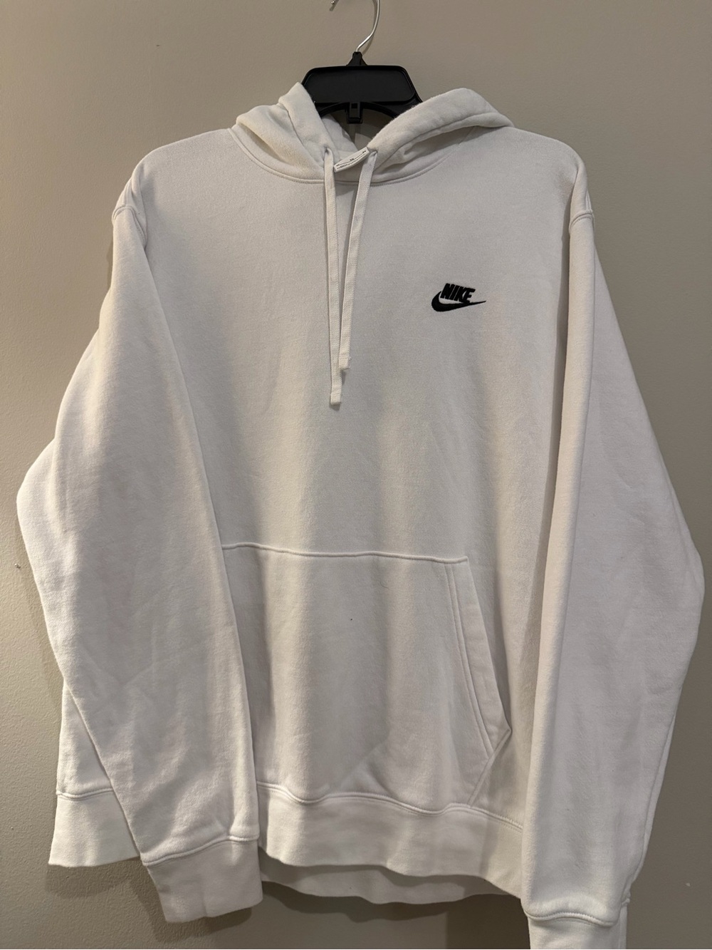 Nike White Pullover Hoodie with Black Logo